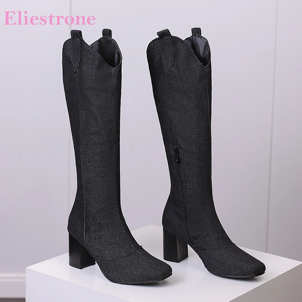 Riding Boot Short - Yeni Kış Siyah Mavi Kadın Diz