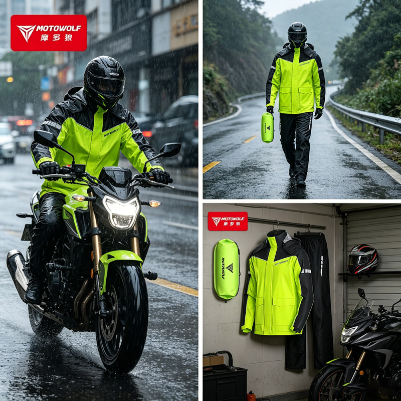 Motorcycle Rain Suit - MOTOWOLF Motosiklet Yağmurluk Aksesuarları Su Geçirmez