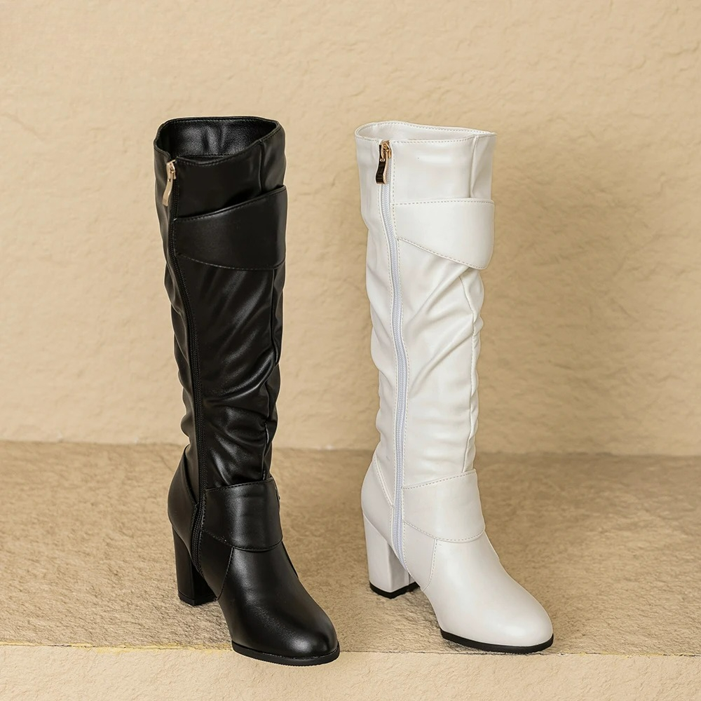 Riding Boot Short - Yeni Kış Tatlısı Siyah Beyaz Kadın
