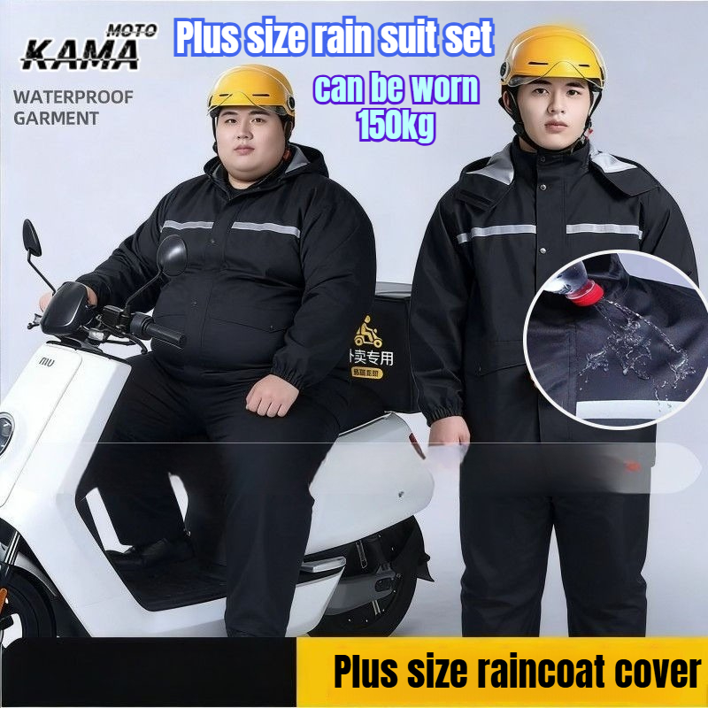 Motorcycle Rain Suit - 9XL Şişman Adam Yansıtıcı Su Geçirmez