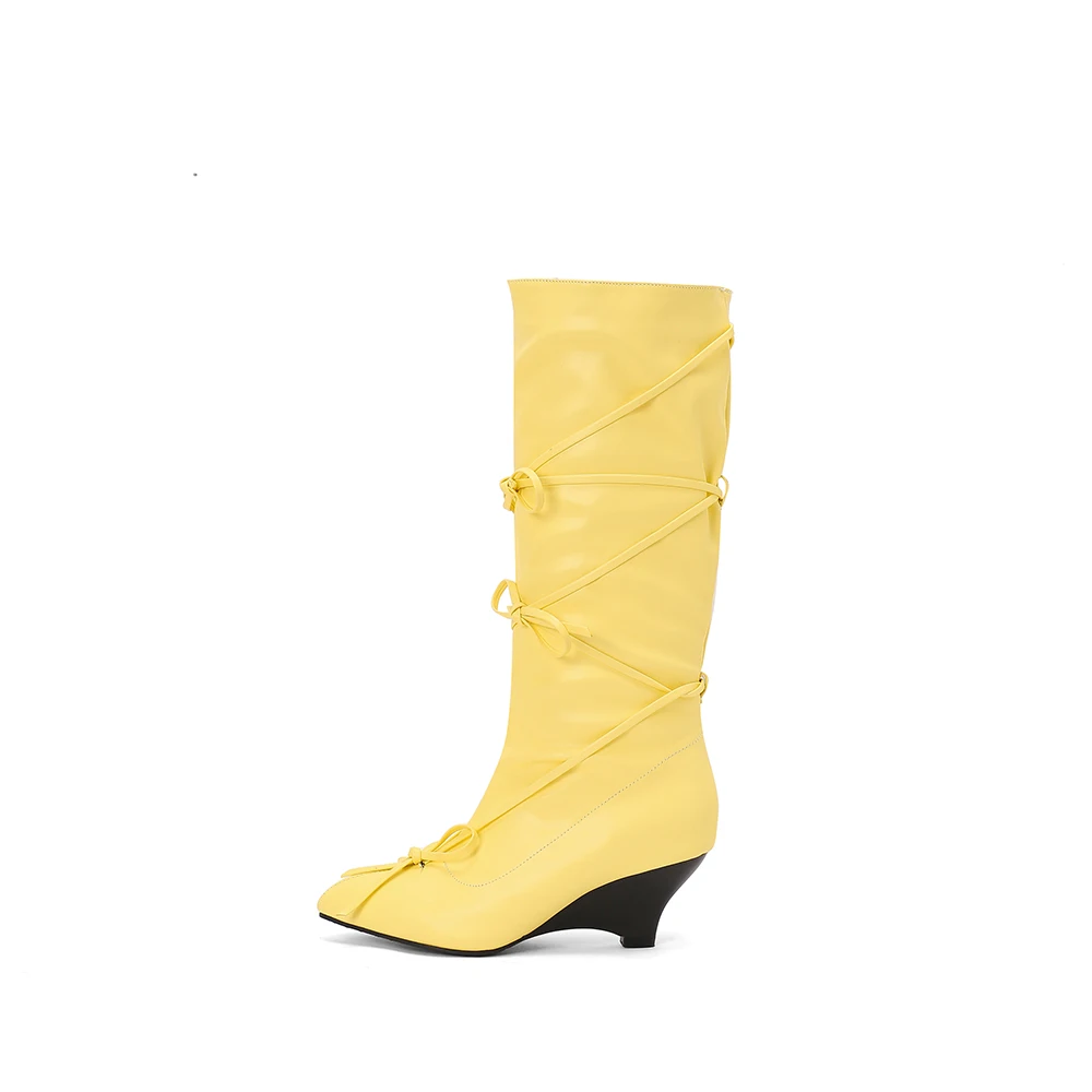 Yeni Kış Glamour Beyaz Sarı Ka - Riding Boot Short incelemesi ve fiyatı