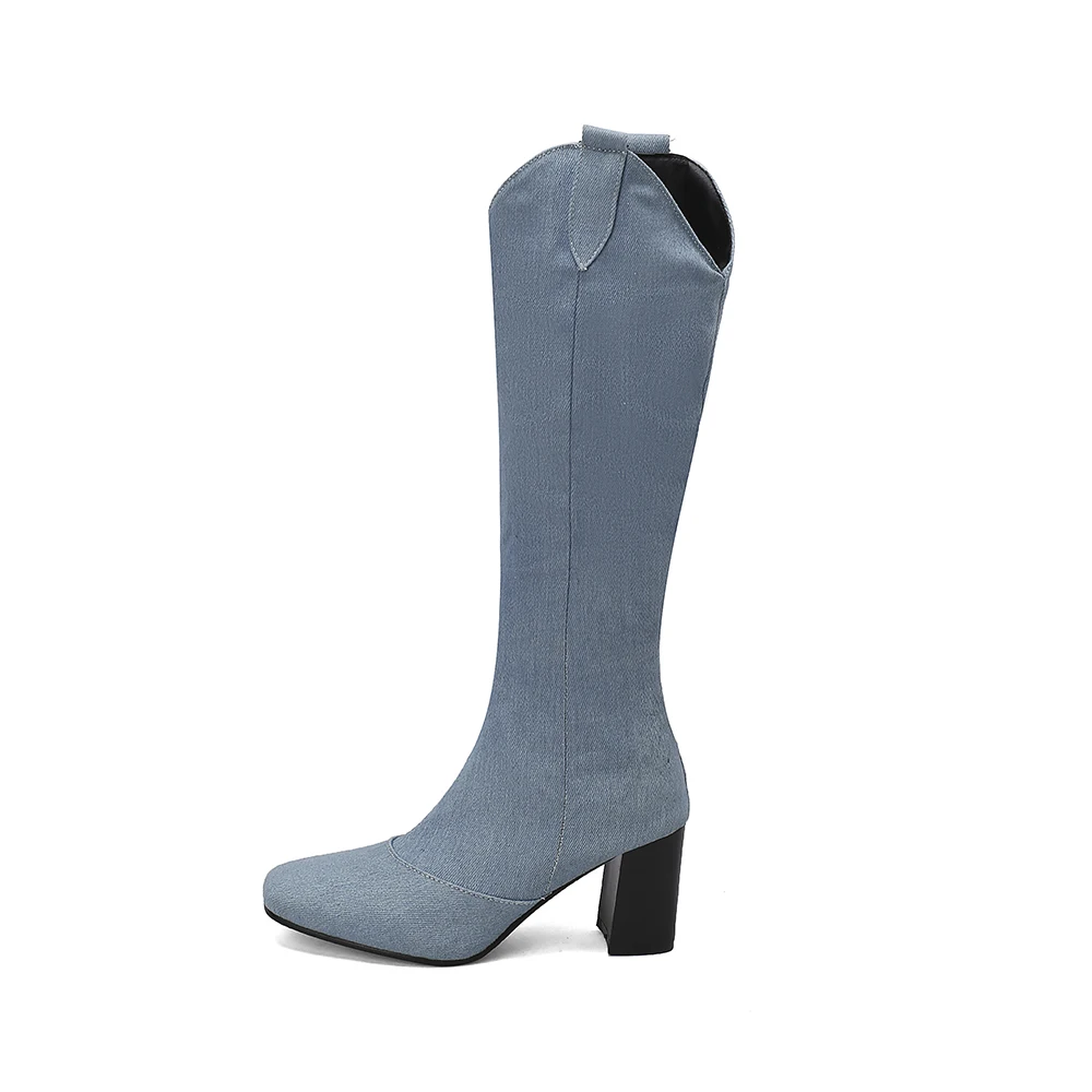 Yeni Kış Siyah Mavi Kadın Diz  - Riding Boot Short incelemesi ve fiyatı