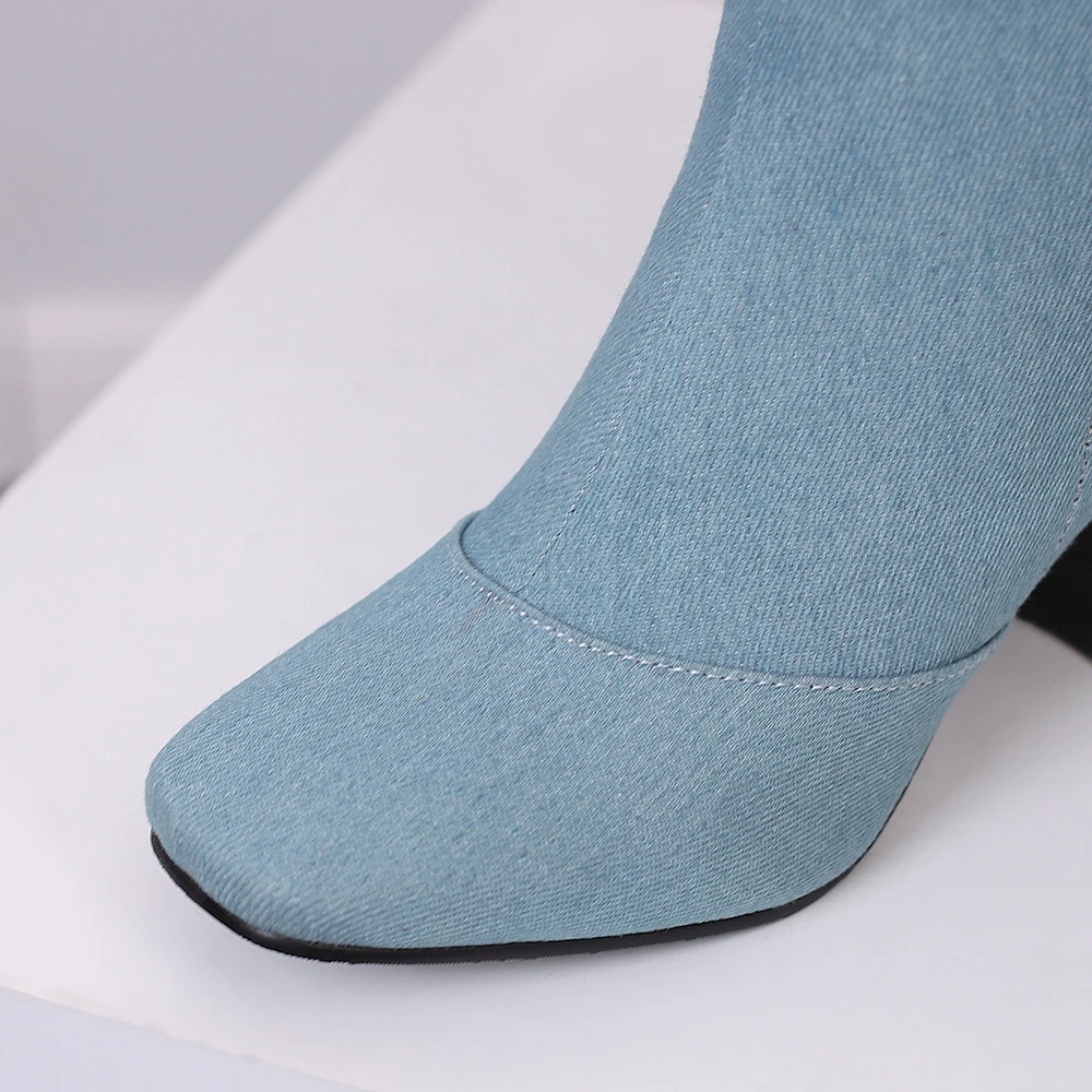 Yeni Kış Siyah Mavi Kadın Diz  - Riding Boot Short incelemesi ve fiyatı